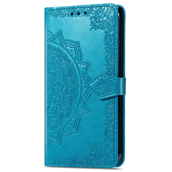 Etui z klapką do Motorola Moto E20/E30/E40, Mandala, niebieskie