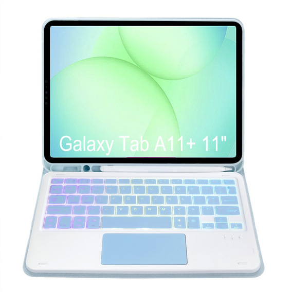 Etui z podświetlaną klawiaturą Bluetooth i touchpadem do Samsung Galaxy Tab A11+