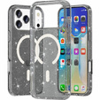 Etui do iPhone 17 Pro Max, do MagSafe, brokat - półprzezroczyste czarne