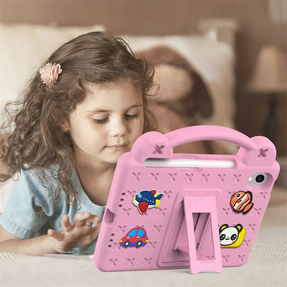Etui do iPad mini 8.3" 2021 (6 gen.) / iPad mini 8.3" 2024 (7 gen.), Cute Patterns, z podstawką, różowe