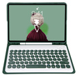 Etui z klawiaturą do iPad 10.2" 2021/2020/2019 (9/8/7 gen.) / Air 10.5" 2019 (3 gen.), Leather Pen Slot, ciemnozielone