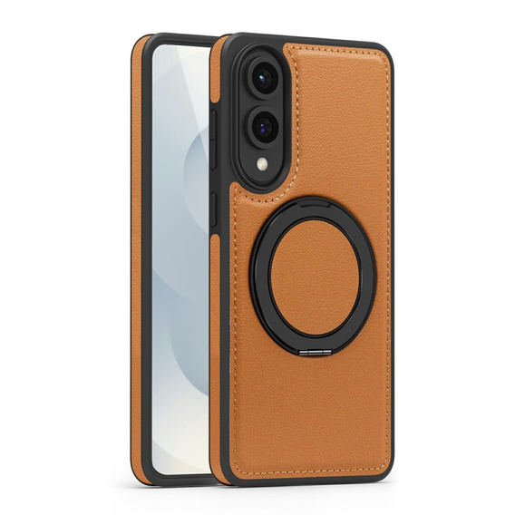 Etui do Samsung Galaxy S25 Edge, magnetyczne z podstawką – brązowe