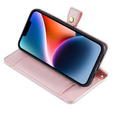 Etui z klapką do iPhone 15 Pro Max, Wallet Zipper Pocket, różowe