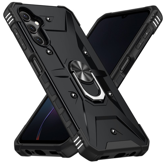 Etui pancerne do Samsung Galaxy A14 4G/5G, z ringiem, czarne