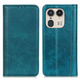 Etui z klapką do Motorola Edge 50 Ultra, Split Leather, zielone