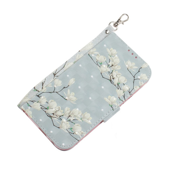 Etui z klapką do Samsung Galaxy A14 4G/5G, Wallet, Magnolia Flowers szare