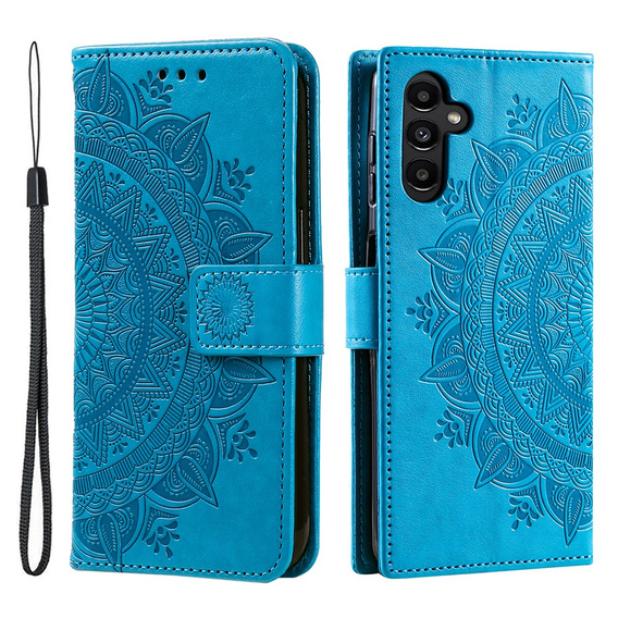 Etui z klapką do Samsung Galaxy A34 5G, Mandala, niebieskie
