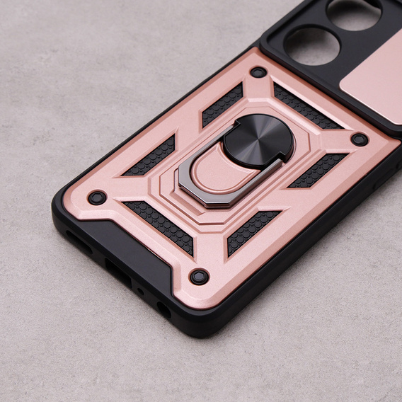 Etui pancerne do Oppo A98 5G, CamShield Slide, różowe rose gold
