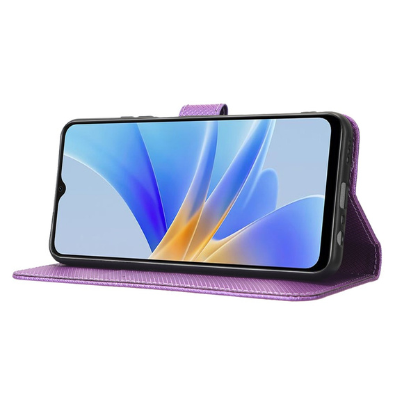 Etui z klapką do Oppo A17, Wallet Smart Magnet, fioletowe