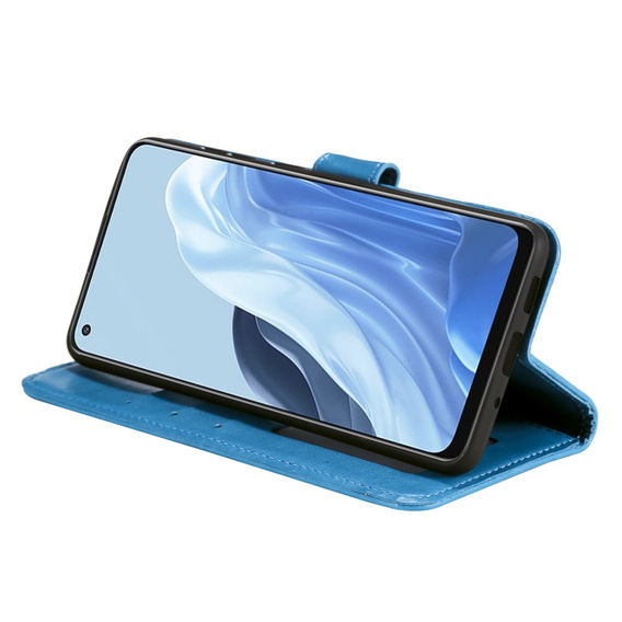 Etui z klapką do Oppo Reno7 5G, Mandala, niebieskie