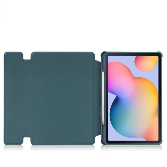 Etui z klawiaturą do Samsung Galaxy Tab S6 Lite 10.4" 2020/2022/2024, Rotary 360° Leather, ciemnozielone