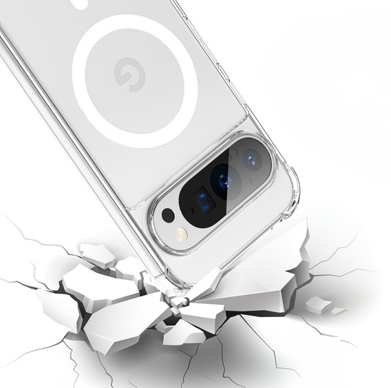 Etui do Google Pixel 9 / 9 Pro, ERBORD Dropproof MagSafe, przezroczyste + Szkło hartowane
