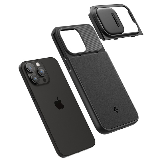 OUTLET Etui SPIGEN do iPhone 15 Pro, Optik Armor MagSafe, Czarne