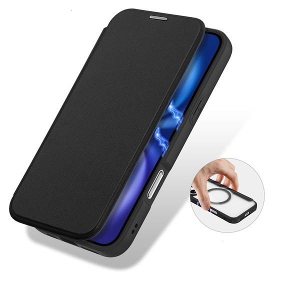 Etui Dux Ducis do iPhone 17, Skin X Pro,  z klapką, do MagSafe, czarne