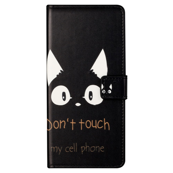 Etui z klapką do Xiaomi Redmi Note 12S, Wallet, Don't Touch My Phone czarne