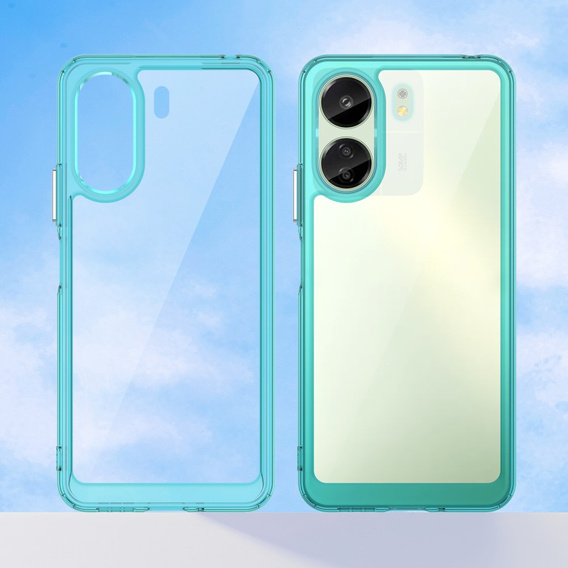 Etui do Xiaomi Redmi 13C / Poco C65, Fusion Hybrid, przezroczyste / niebieskie