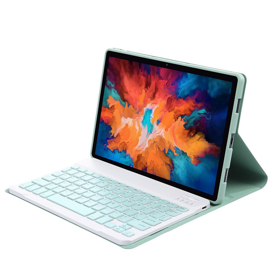 Etui z klawiaturą do Lenovo Tab P11 J606F / P11 5G J607Z, jasnozielone