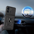 Etui pancerne do Xiaomi Redmi 15C 4G/LTE, z ochroną aparatu, z podstawką, czarne