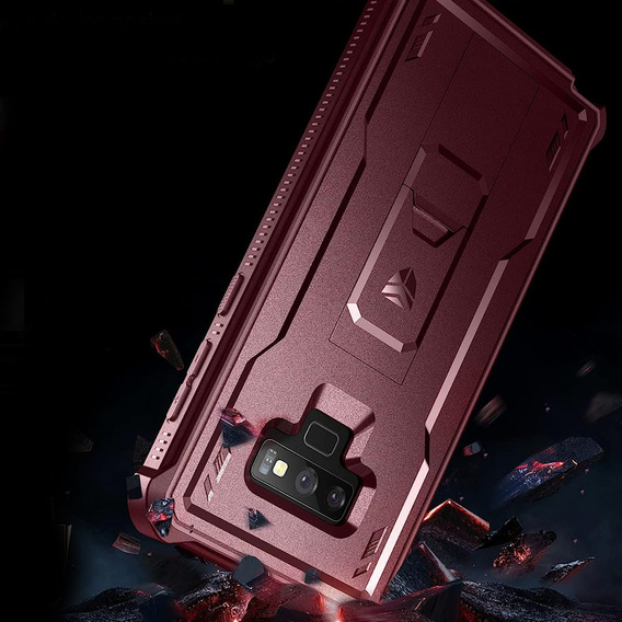 Etui pancerne do Samsung Galaxy Note 9, Dexnor Full Body, czerwone