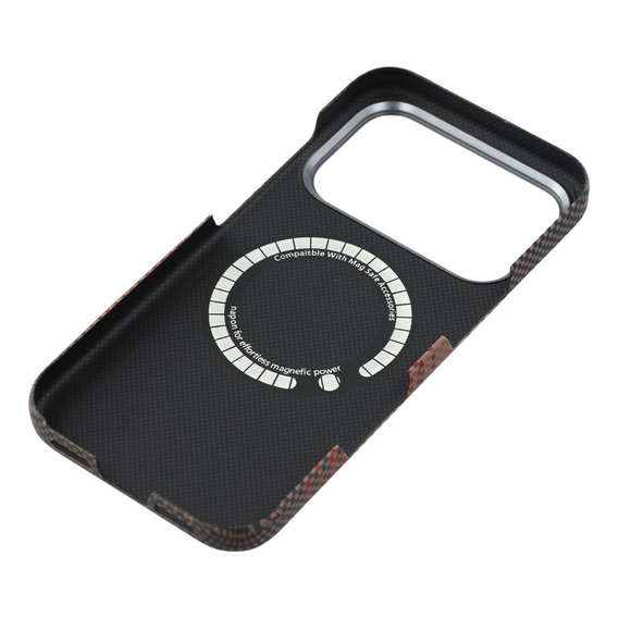 Etui do iPhone 17 Pro, Aramid Fiber, do MagSafe, cienkie i lekkie, żółte