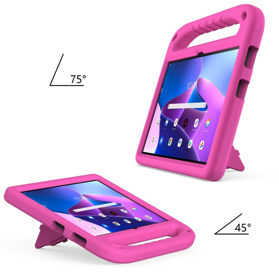 Etui dla dzieci do Lenovo Tab M10 10.1 Gen 3, dziecięce z uchwytem, Różowe