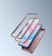 Etui pancerne do Samsung Galaxy S24 FE, Dexnor Full Body (Two Frames), różowe rose gold
