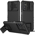 Etui pancerne do Samsung Galaxy A14 4G/5G, Camshield z podstawką, Czarne