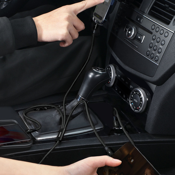 Kabel Baseus 3w1 Rapid Series USB-C / Lightning / micro-USB 1,5 m 20W – Czarny