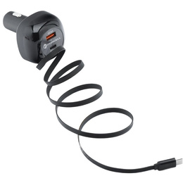 Ładowarka samochodowa Forcell F-Energy Alu ze zwijanym kablem USB-C 75 W