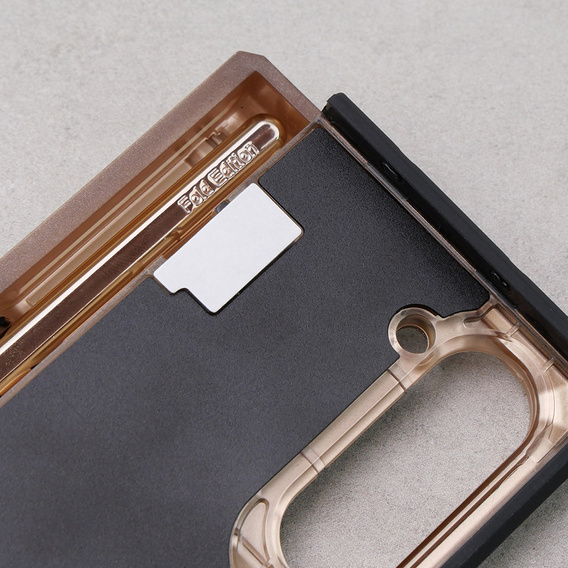 Etui do Samsung Galaxy Z Fold5 5G, Kickstand case, z podstawką i szkłem, złote