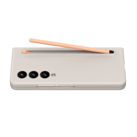 Etui do Samsung Galaxy Z Fold 4 5G, ze szkłem i rysikiem, szare / różowe