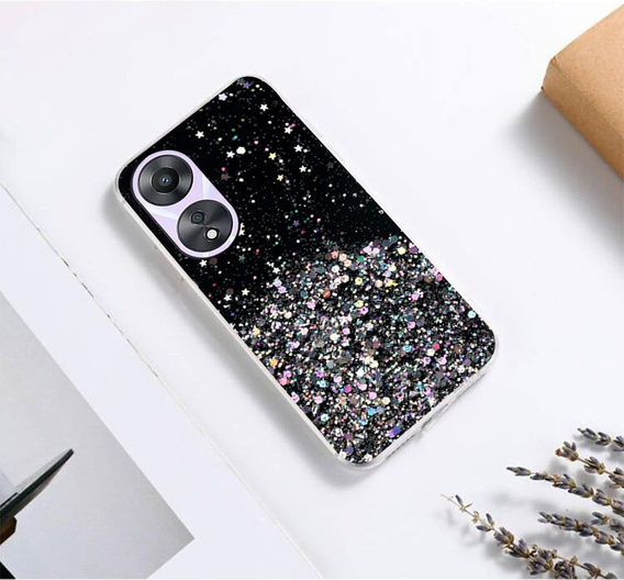 Etui do Oppo A78 5G, Glittery, czarne