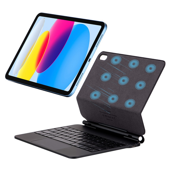 Etui z klawiaturą do iPad 11" 2025 A16 (11 gen.) / iPad 10.9" 2022 (10 gen.), Magnetic Keyboard Touchpad, czarne