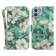 Etui z klapką do Motorola Moto E22 / E22i, Wallet, Flowers białe