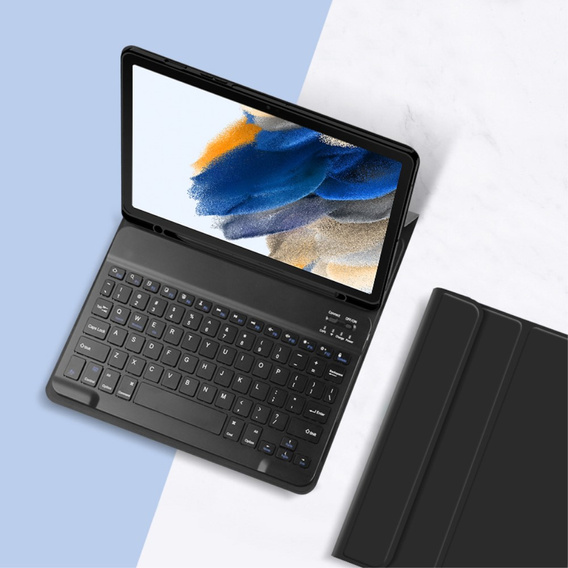 Etui z klawiaturą do Samsung Galaxy Tab A8 10.5, Leather Pen Slot, czarne