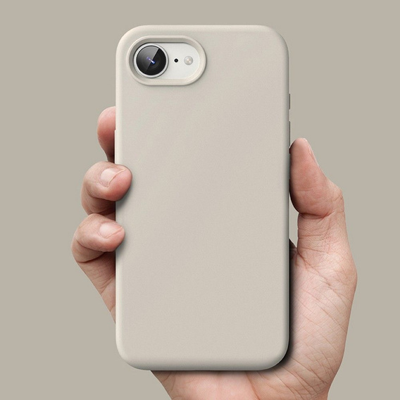 Etui Ringke do iPhone 16E, Silicone MagSafe, Szare + Szkło Hartowane 9H