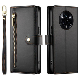 Etui z klapką do Realme 14 Pro 5G, Wallet Zipper Pocket, czarne