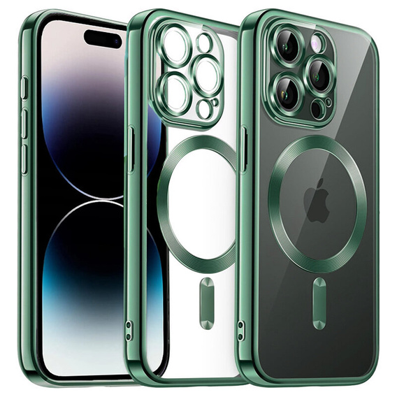 Etui do iPhone 14 Pro Max, Electro MagSafe, zielone + Szkło na ekran