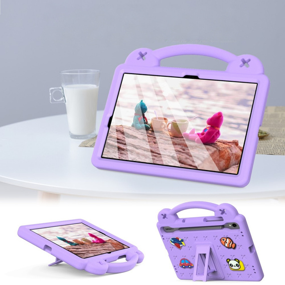 Etui do Samsung Galaxy Tab S7/S8/S9, Cute Patterns, z podstawką, Fioletowe