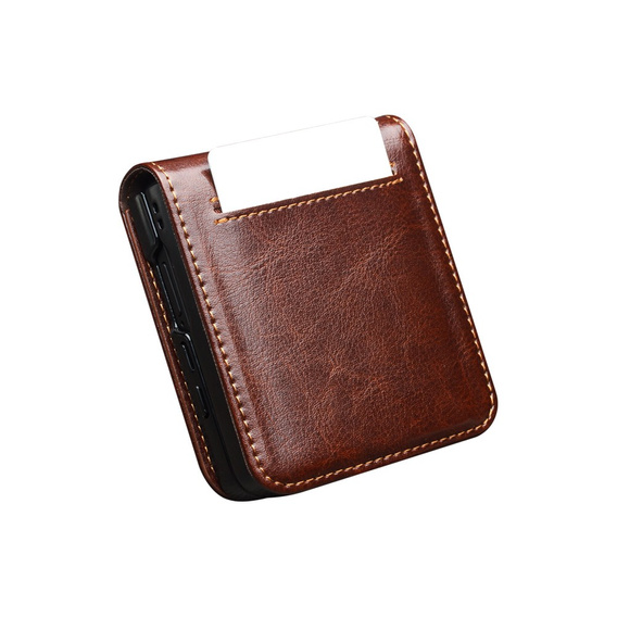 Skórzane etui portfelowe brązowe do Samsung Galaxy Z Flip7