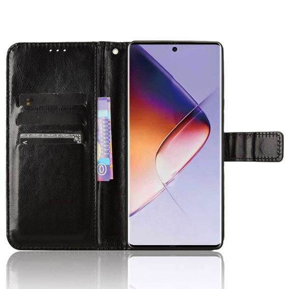 Etui z klapką do Infinix Note 40 Pro Plus, Crazy Horse Wallet, czarne