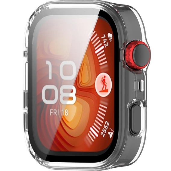 2w1 Etui z twardą ramką i szkłem hartowanym do Huawei Watch Fit 4 Pro - przezroczyste