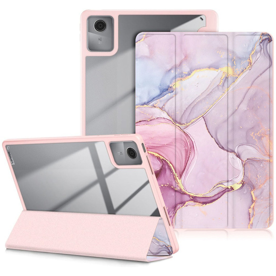 Etui Smartcase Hybrid do Lenovo Tab M11, z miejscem na rysik – różowe Marble
