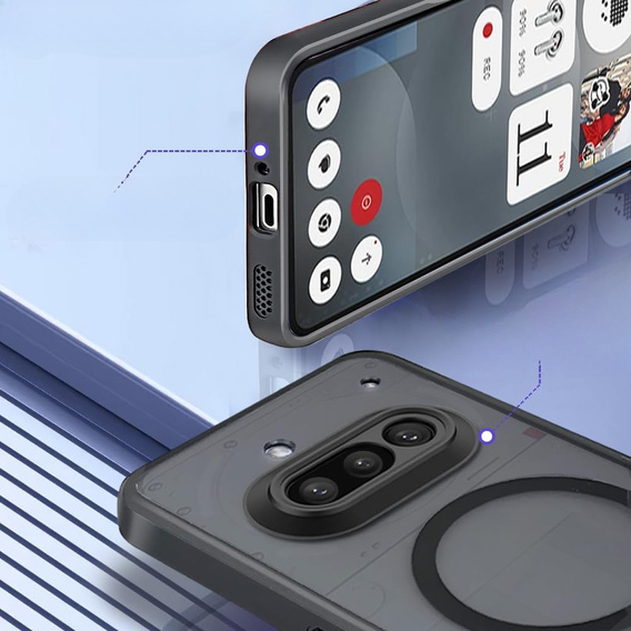 Etui do Nothing Phone 3A, do MagSafe, ERBORD Matt Case, czarny