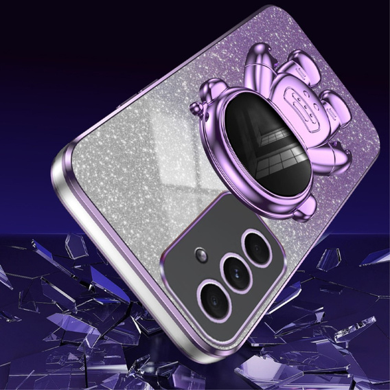 Etui do Samsung Galaxy A55 5G, Glitter Astronaut, fioletowe