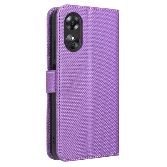 Etui z klapką do Oppo A17, Wallet Smart Magnet, fioletowe