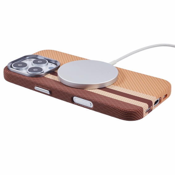 Etui do iPhone 16 Pro, Carbon Fiber MagSafe, żółte