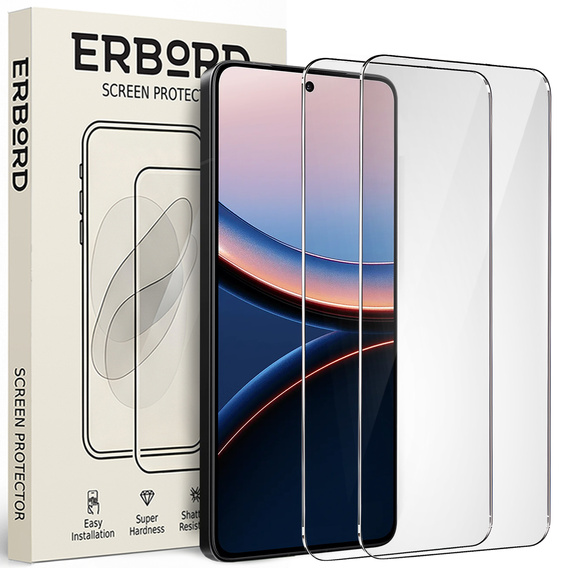 2x Szkło Hartowane ERBORD 9H Hard Glass do Xiaomi Poco F7 Ultra – codzienna ochrona w eleganckim wydaniu