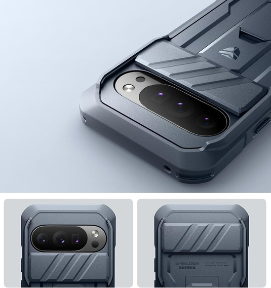 Etui pancerne do Google Pixel 10 / 10 Pro, Dexnor Full Body (Two Frames), niebieskie