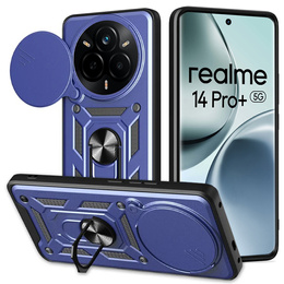 Etui pancerne do Realme 14 Pro+ 5G, CamShield Slide, niebieskie